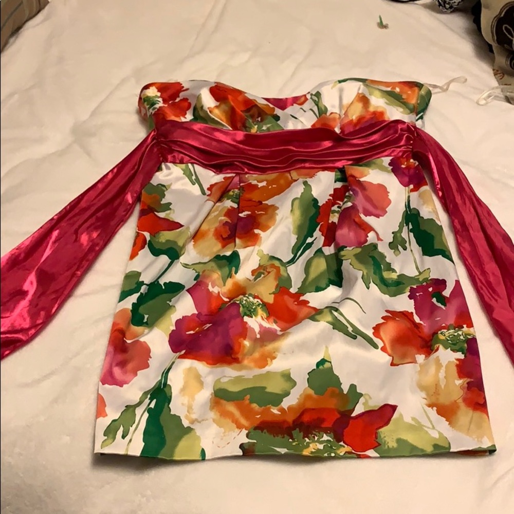 Pink floral dress